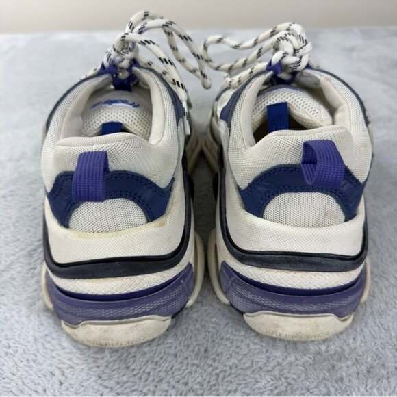 Balenciaga Triple S White Purple Women Sz 7 US/4 UK/37 EU 541641 Style Authentic - Picture 13 of 16